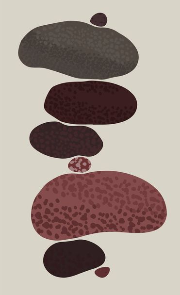 Piramida równoważących kamieni zen kamienia ilustracji. Wektor minimalistyczny wystrój ilustracja - Wektor, obraz