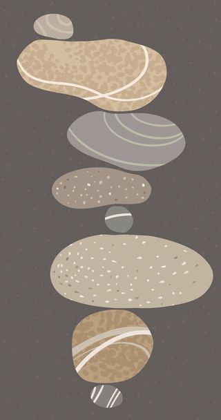 Pyramid of balancing stones zen stone illustration - Vector, Image