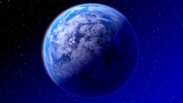 Dönen Dünya, arka plandaki yıldızlar. Bu görüntünün elementleri NASA tarafından döşenmiştir. 3D 4k animasyon (3840 x 2160 px). - Video, Çekim