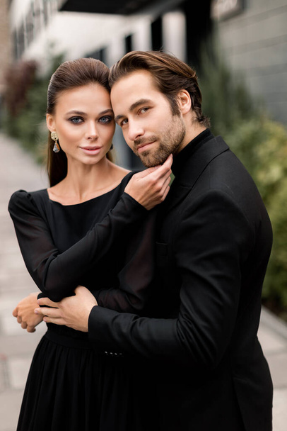 young couple in love posing in the city - Фото, зображення