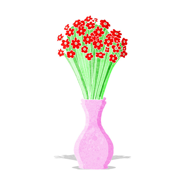 flores de dibujos animados en olla
 - Vector, imagen