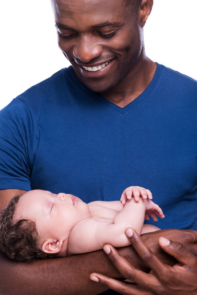African man holding his little baby - 写真・画像