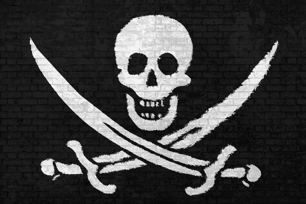 la pared de la bandera pirata - Foto, imagen