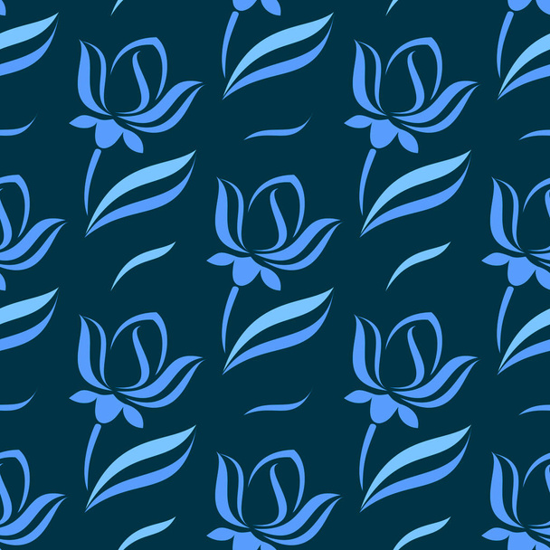 tissu pétales de fleurs - fond vectoriel sans couture. impression couleur végétale. motif floral - Vecteur, image