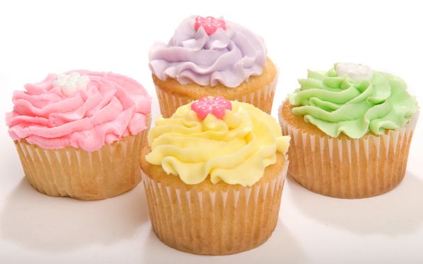 dört pastel cupcakes - Fotoğraf, Görsel