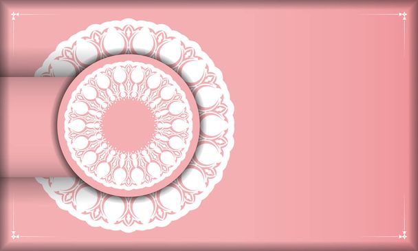 Рожевий фон з розкішним білим візерунком і простором логотипу
 - Вектор, зображення