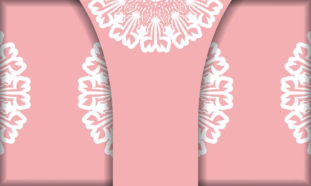Рожевий фон з розкішними білими прикрасами для дизайну під вашим логотипом
 - Вектор, зображення