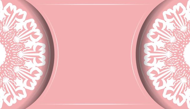 Fundo rosa com padrão branco vintage para logotipo ou design de texto - Vetor, Imagem