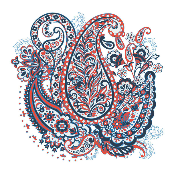 paisley isolated pattern. damask vector illustration - Vektor, Bild