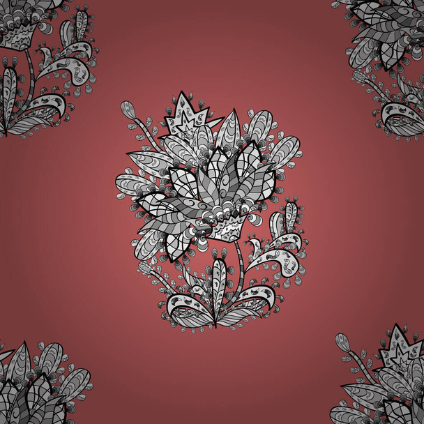 patrón sin costuras con elementos de garabatos florales blancos. Ilustración vectorial. - Vector, Imagen