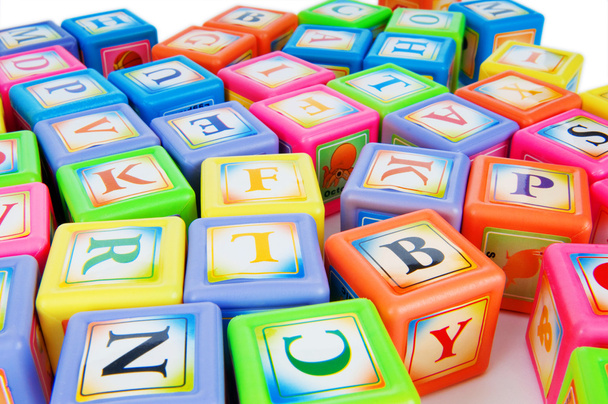 Learning and education concept - pile of alphabet blocks - Φωτογραφία, εικόνα