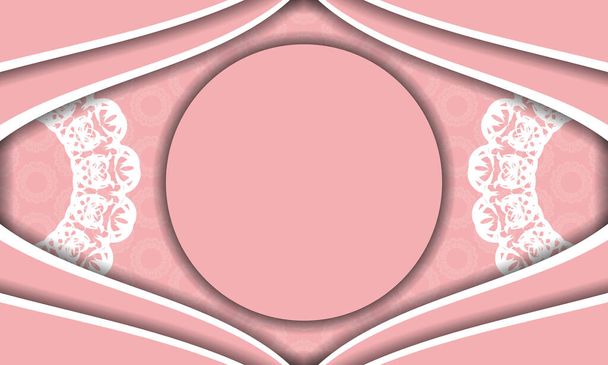 Baner pink with vintage white pattern for design under the text - Vector, Image