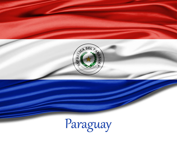 Paraguay flag on silk - Photo, Image