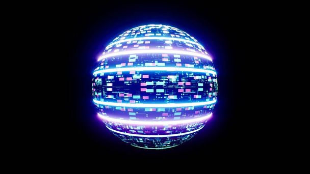 Neon Ring Światło i technologia teksturowana kula świetlna - Zdjęcie, obraz