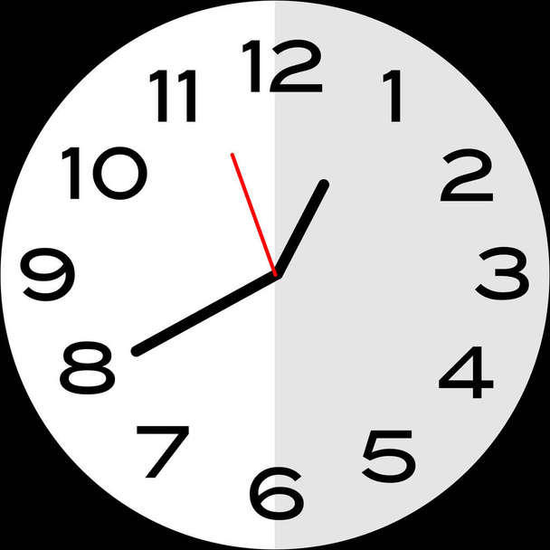 20 minutes to 1 o'clock or Twenty minutes to one o'clock analog clock. Icon design use illustration flat design - Vector, Image