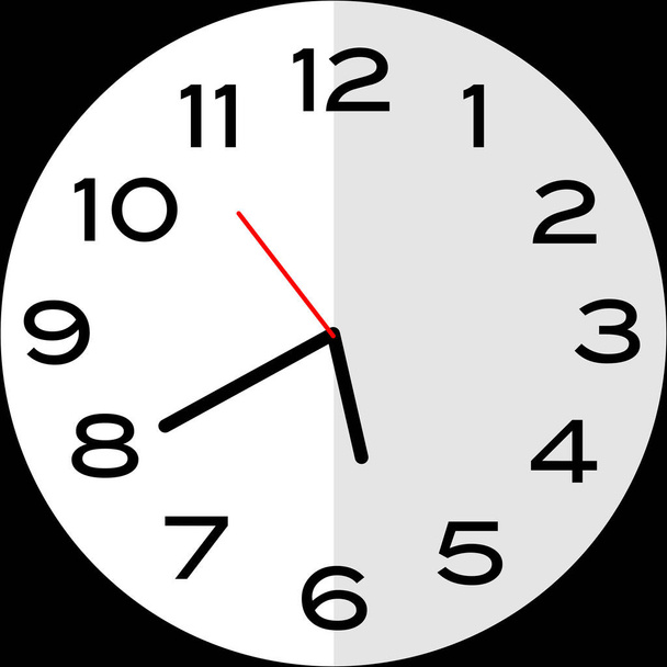 20 minutes to 6 o'clock or Twenty minutes to six o'clock analog clock. Icon design use illustration flat design - Vector, Image