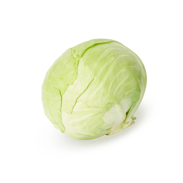 fresh cabbage isolated on white background. vegetable food close up - Photo, Image