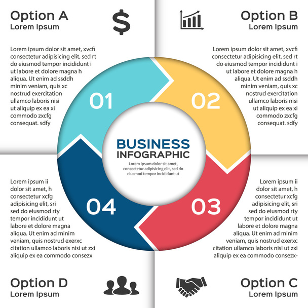 Vektor-Kreis-Pfeile für Business-Infografik. - Vektor, Bild