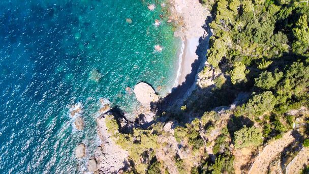 Amazing aerial view of beautiful Amalfi Coast in summer season, Italy. Drone viewpoint. - Fotografie, Obrázek