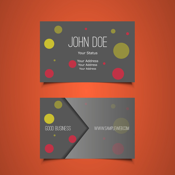 Business Card Template with Abstract Circles Background - Vecteur, image