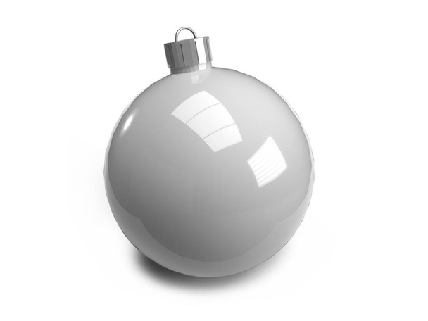 Kerstmis Bauble Ball 3D Illustratie Mockup Scene op geïsoleerde achtergrond - Foto, afbeelding