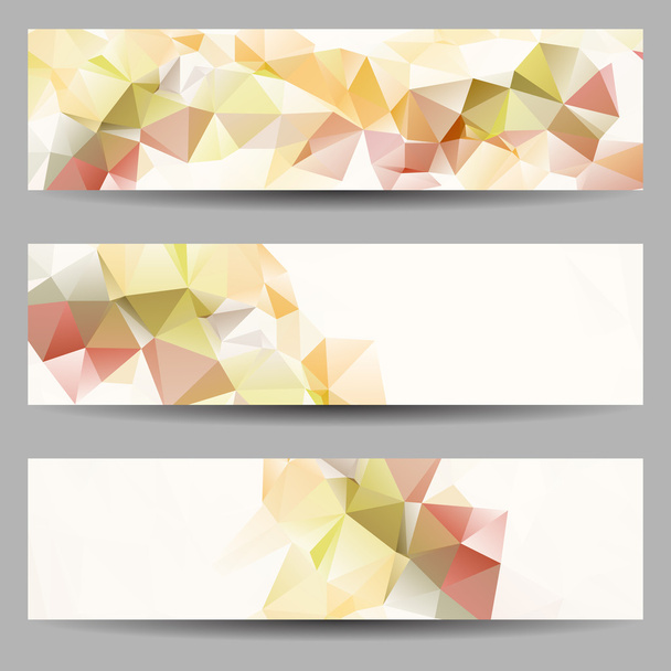 Set of banners with abstract triangles - Vector, imagen