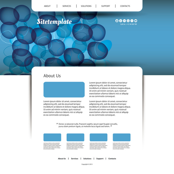 Modello di sito web con intestazione astratta Design - Bolle e anelli
 - Vettoriali, immagini