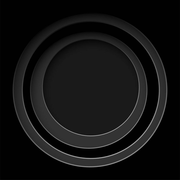 Abstract black round frame background. Vector illustration. - Vettoriali, immagini