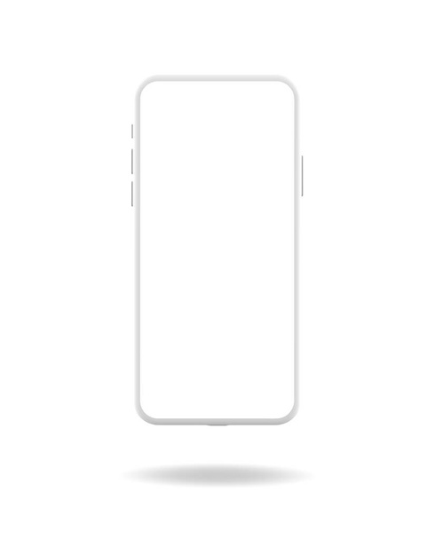 Chytrý telefon bílý šedý mockup izolované na bílém pozadí s výstřižkem cestu. 3D vykreslování objektů. - Fotografie, Obrázek