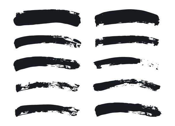 Black brush shape. Paintbrush line collection. Vector grunge brushes set. - Vektor, kép
