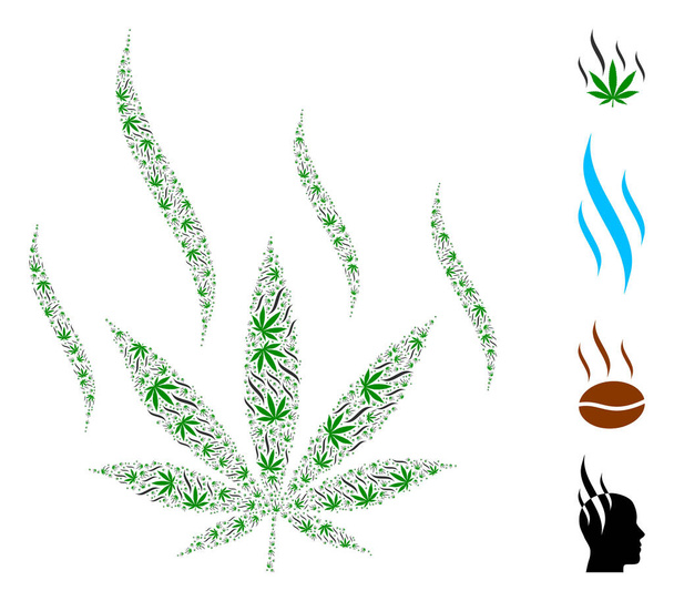 Marijuana Aroma Icon Fractal Mosaic - Vektor, Bild