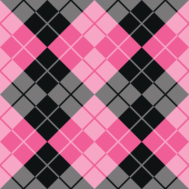 Diseño de Argyle en rosa y negro
 - Vector, Imagen