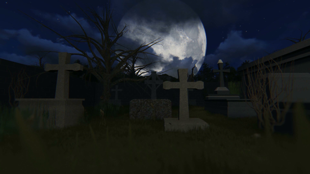 Cmentarz w nocy - Materiał filmowy, wideo