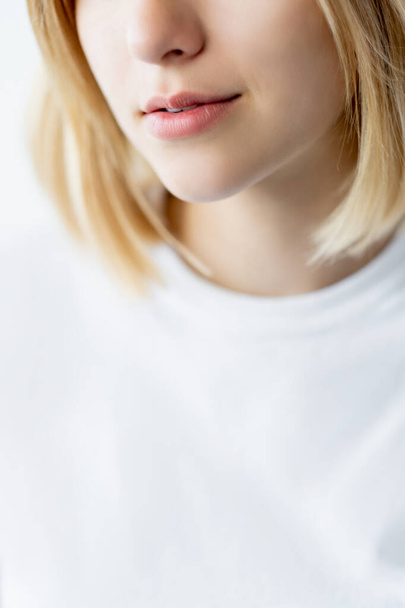 face cosmetology filler injection woman skin lips - Foto, Imagen