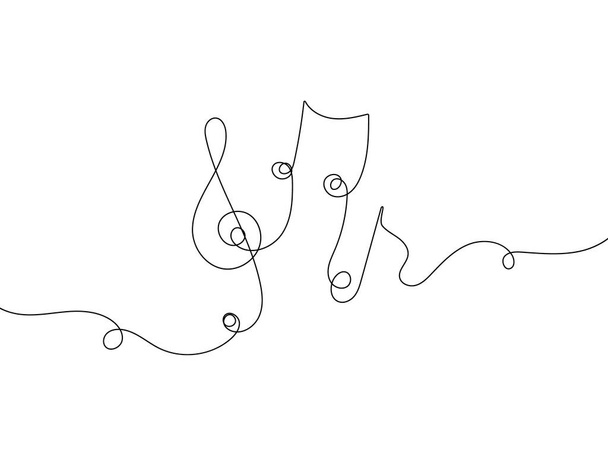 one line drawing of music note. vector illustration - Vector, Image