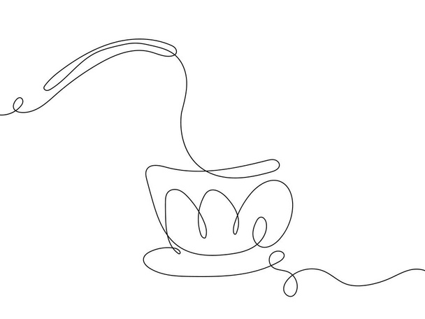 una línea de dibujo de café. ilustración vectorial - Vector, imagen