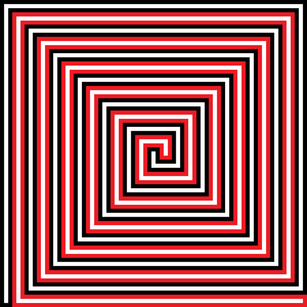 rechte hoek vierkant spiraal met inzet pad - Vector, afbeelding