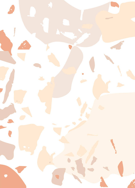 Terrazzo modern abstract template. Pastel texture of classic italian flooring. Background made of stones, granite, quartz, marble, concrete.  Venetian terrazzo trendy vector backdrop - Wektor, obraz