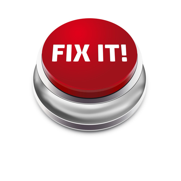 Red button FIX IT - isolated on white background - Vector, Image