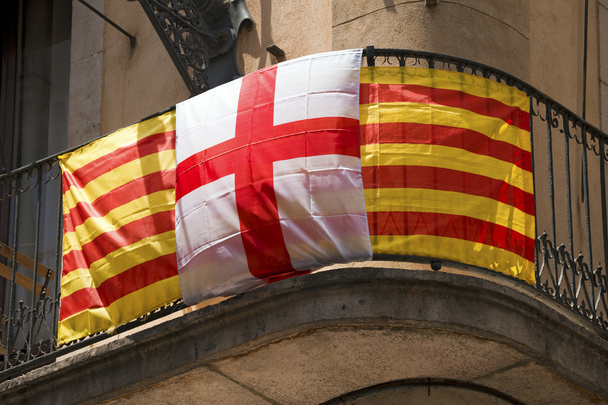 Catalonia and Barcelona Flag - Spain - Photo, Image