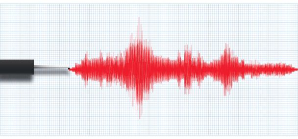 Close up of an earthquake seismograph machine in vector format - Vector, Image