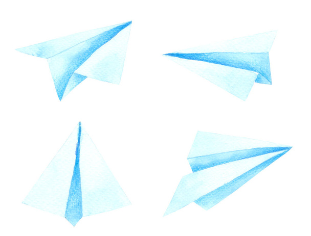 Acuarela de dibujos animados de papel cohete aislada sobre fondo blanco, carácter dibujado a mano para niños, tarjeta de felicitación, diseño de casos, postales, producto, cuaderno y más - Foto, imagen