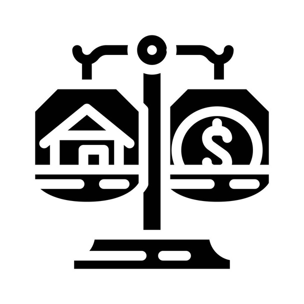 division des biens après le divorce glyphe icône illustration vectorielle - Vecteur, image