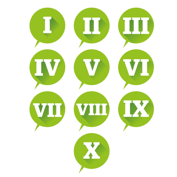 nummers instellen. vector platte ontwerp Romeinse cijfers - Vector, afbeelding
