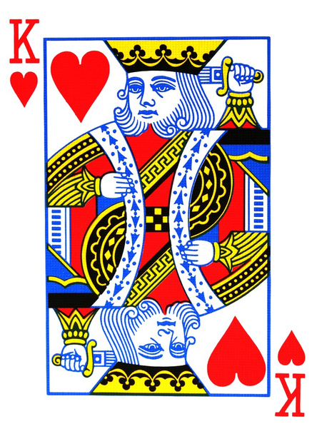 Król serc gra w karty - Zdjęcie, obraz