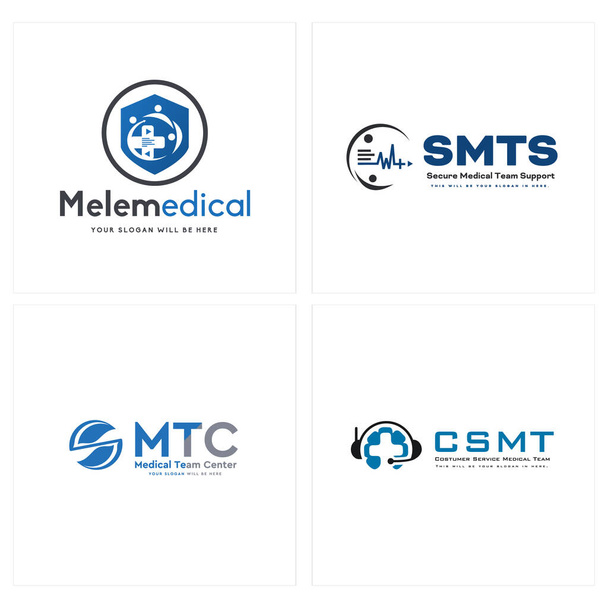 医療サービスのロゴデザインの近代的なセット - ベクター画像