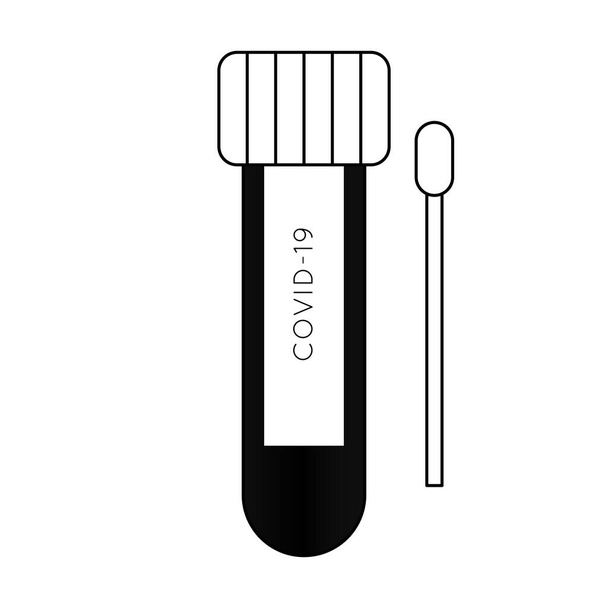 Covid-19 PCR-viruksen testilinjan kuvake. Lääketieteellinen laboratorioanalyysi hahmotella logo. Pictogram web suunnittelu erillinen kuva. DNA-näytepakkaus. - Vektori, kuva