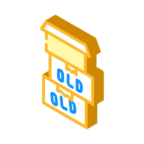 old things in box isometric icon vector illustration - Vector, Image