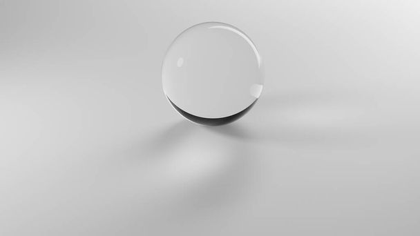 Beyaz arka planda cam bir küre tasviri. 3B Hazırlama - CGI. - Fotoğraf, Görsel