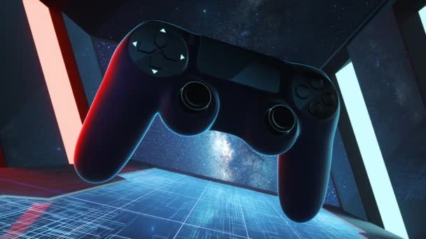 The gamepad in the space station, 3d rendering. - Footage, Video